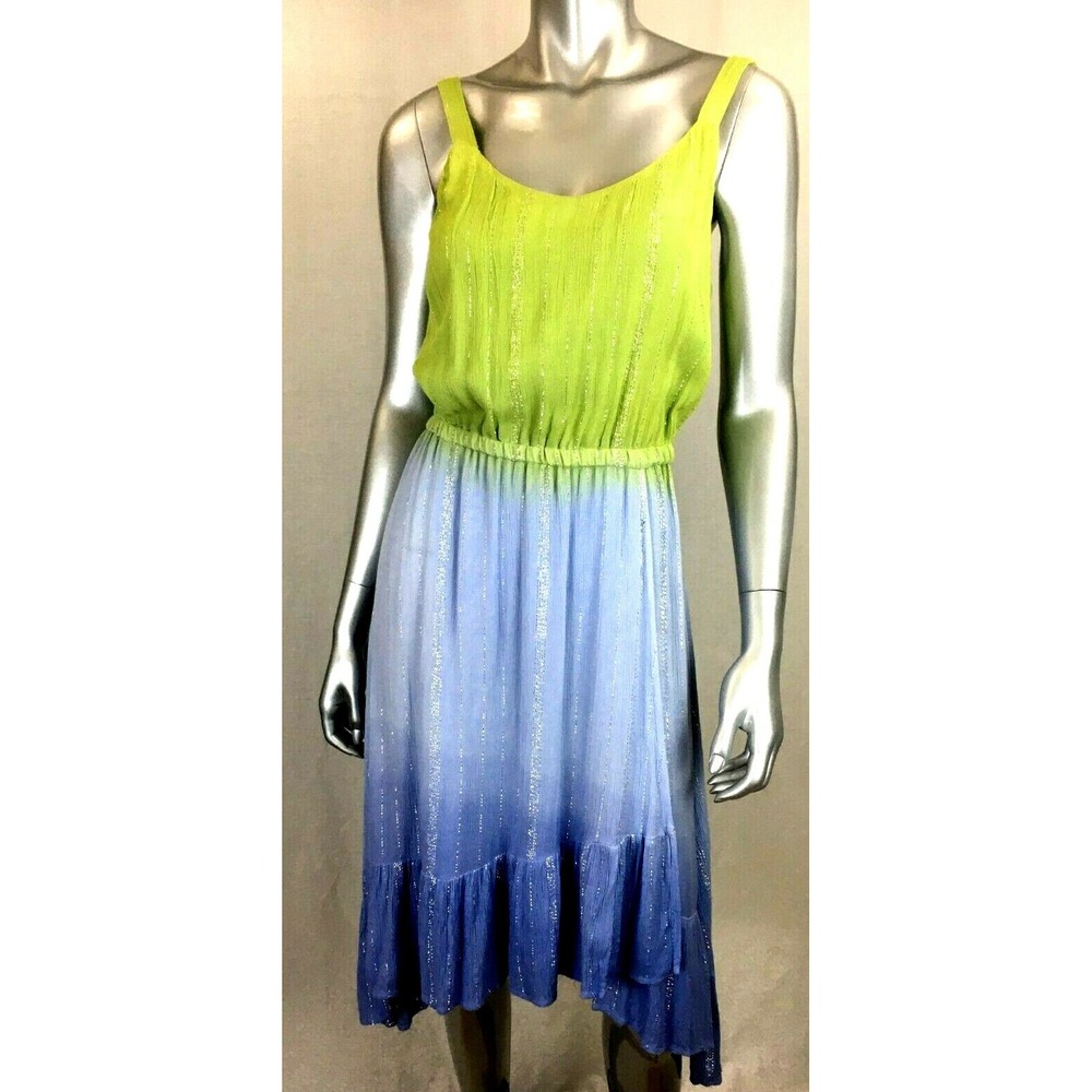 NWT Sand And Spirit Tie Dye Beach Swimsuit Cover Up Dress Green/Blue Size S - M